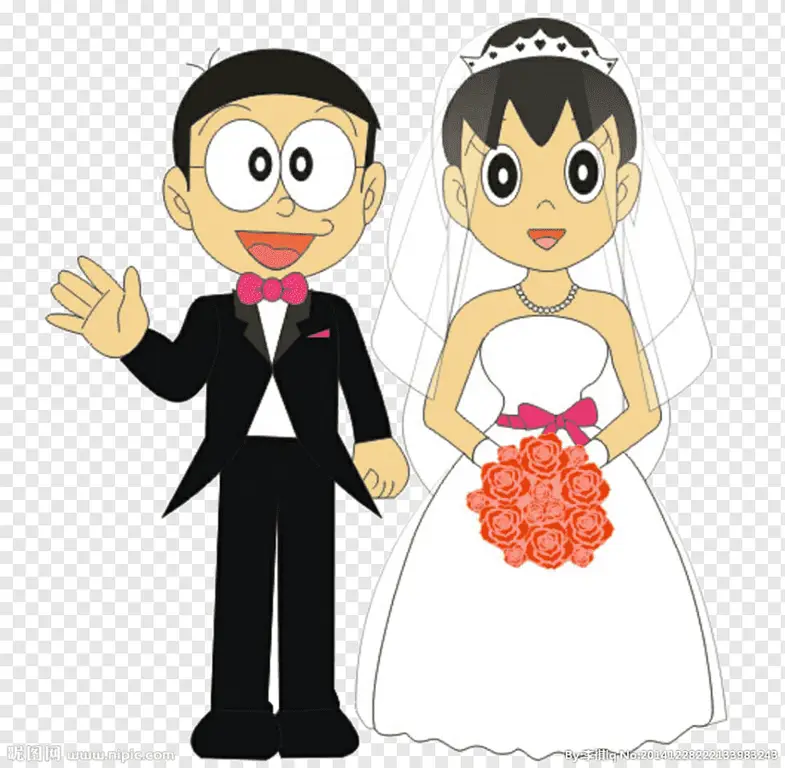 Adegan pernikahan Nobita dan Shizuka Nobita dan Shizuka menikah
