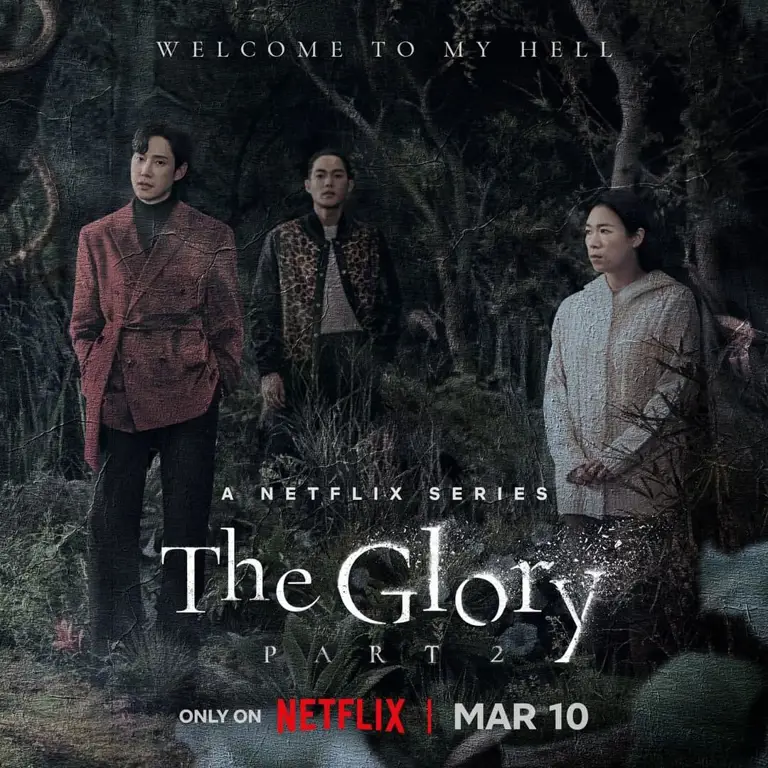 Poster resmi yang menampilkan visual dan tema utama The Glory season 2 Poster promosi untuk The Glory season 2