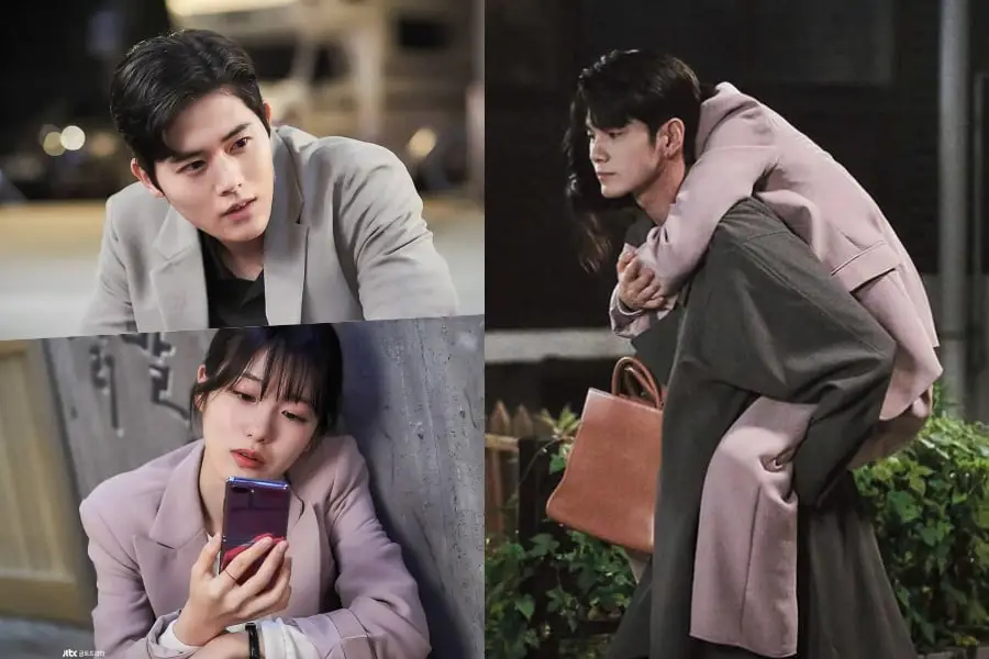 Adegan romantis Kim Dong Jun dan Shin Ye Eun Foto Kim Dong Jun dan Shin Ye Eun dalam drama More Than Friends
