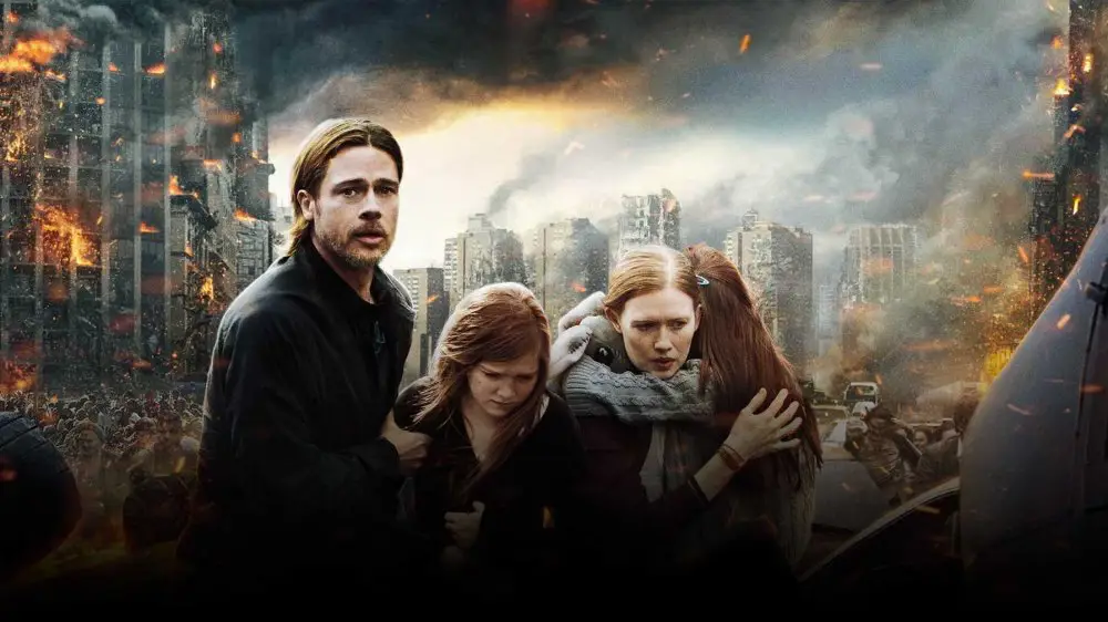 Zombie dalam film World War Z close up