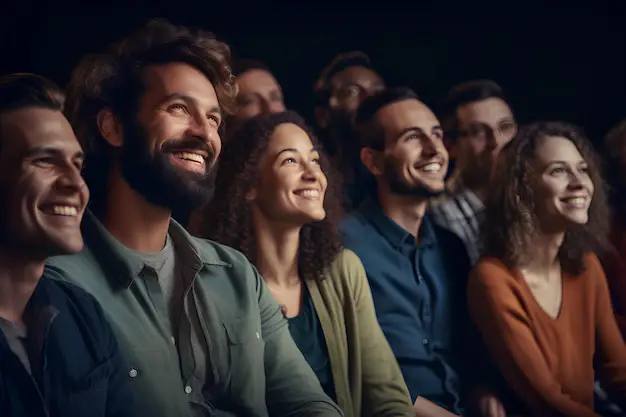 Keluarga menonton film bersama di rumah Orang-orang menonton film bersama